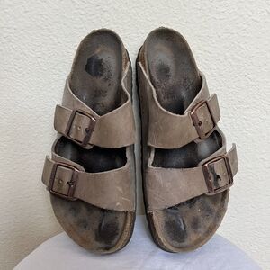 Birkenstock Unisex Arizona Leather Suede Buckle Sandal 39